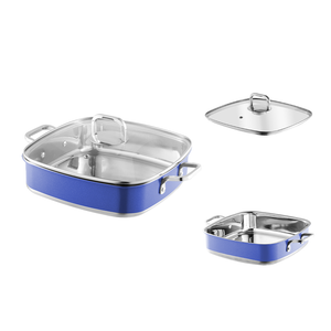 Yapamit square stainless steel 3 ply peralatan masak set dapur pot dapur pot