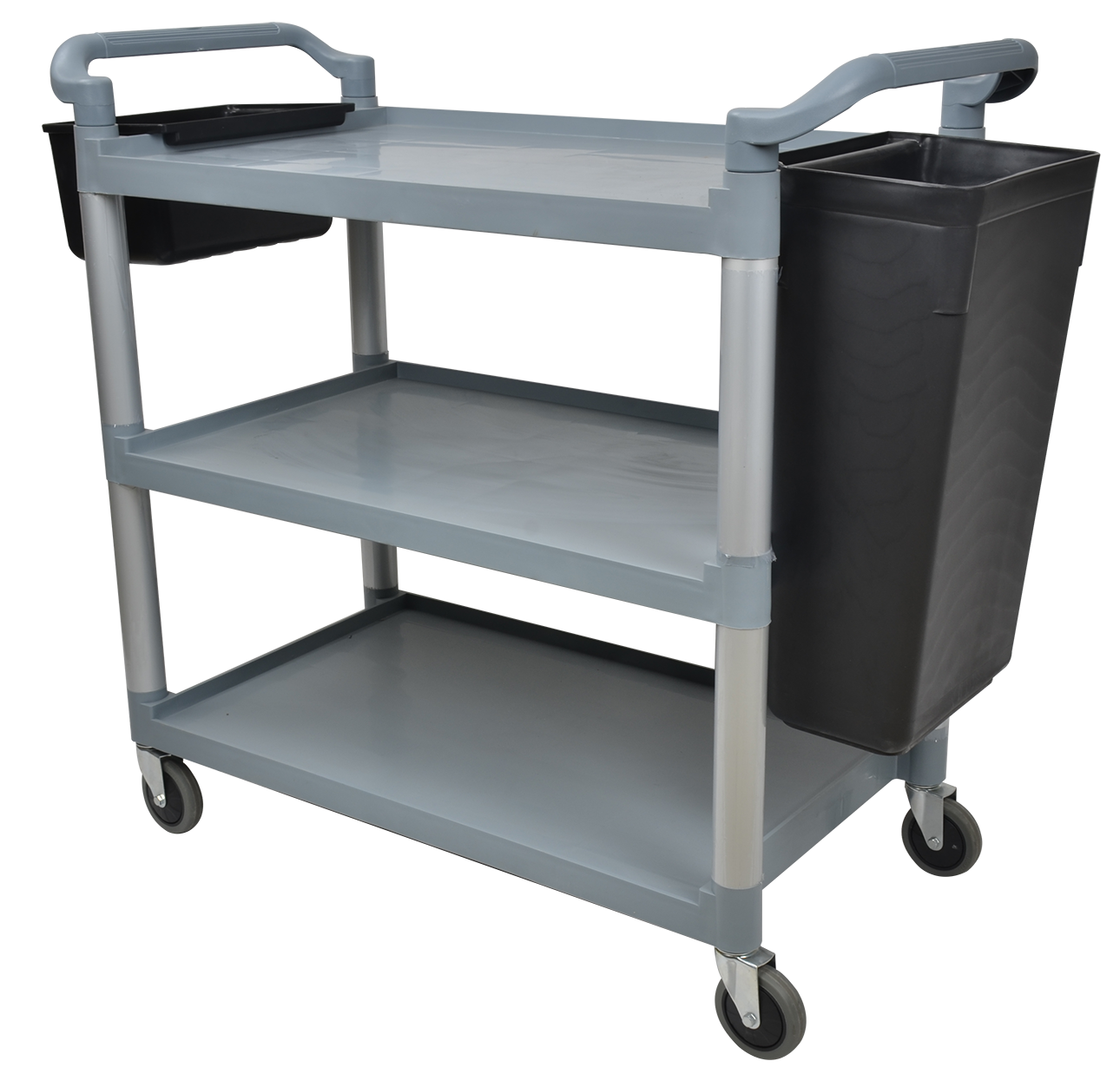 Papan Plastik Trolley Tiga Lapis Warna Abu-abu/hitam