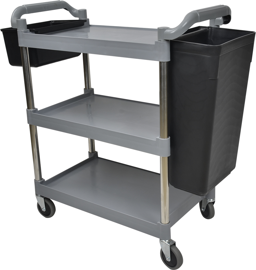 Papan Plastik Trolley Tiga Lapis Warna Abu-abu/hitam